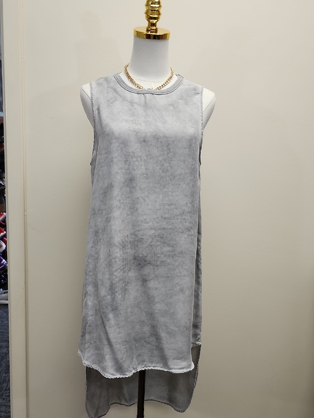 Cloth & Stone Washed Gray High Low Tunic Dress Sleeveless Size Small